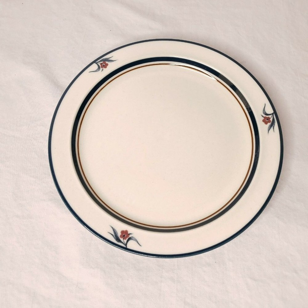 Vintage Macys The Cellar Japan Set of 3 PERIMETER Salad Plate 7.25 in Flowers